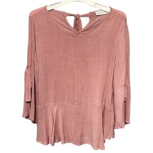 The Line of Style Mauve Gauzy Lightweight Blouse Women’s Small Petite Quarter